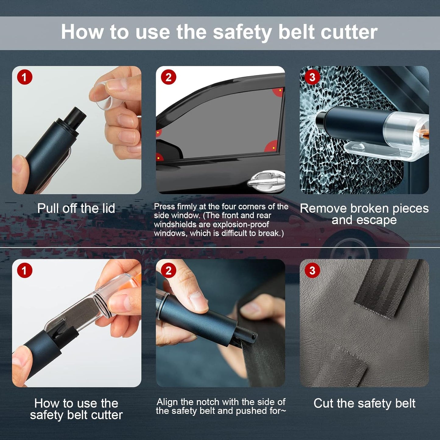 SafeGuard™ Multifunctional Car Safety Hammer